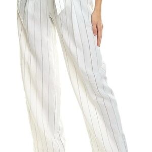 Vince Ivory Striped Wide Leg Trousers